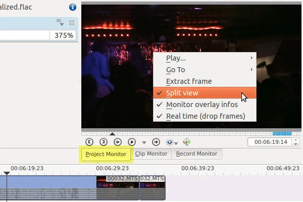 Split view screenshot - Kdenlive