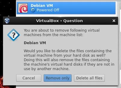 Dialog Box - Remove Machine